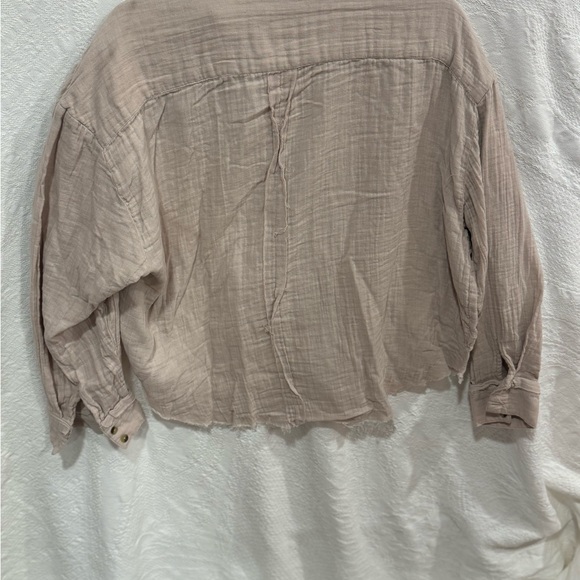 French Laundry Women’s Cream/Tan Cotton Button up T19 - Picture 4 of 4